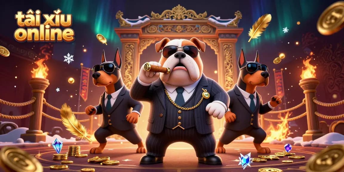Engage in thrilling tài xỉu online action surrounded by vivid characters and dynamic casino elements.