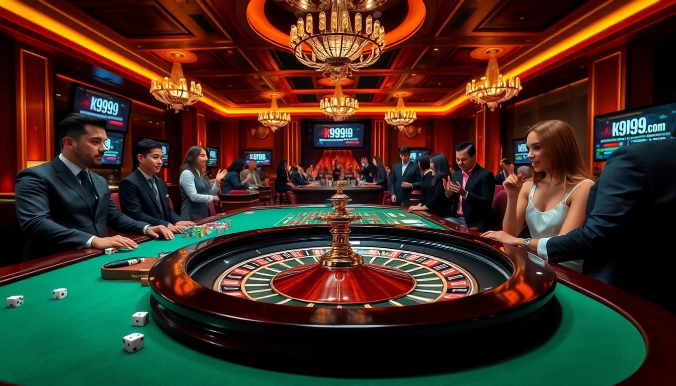 Experience the excitement of online gambling at k9k9.com with engaging roulette and vibrant casino elements.