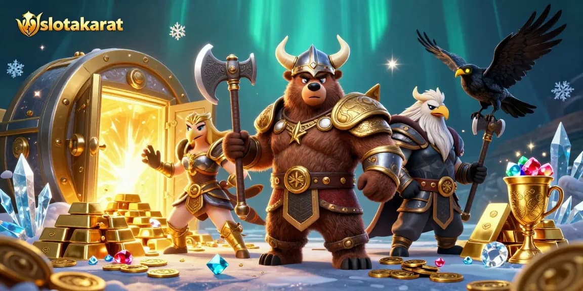 Memenangkan taruhan di wslotakurat saat bermain dengan beruang Viking dan burung Valkyrie yang menakjubkan.