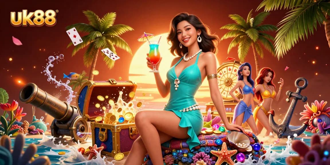Experience thrilling wins at uk88 with vibrant 3D casino illustration of jackpot excitement.