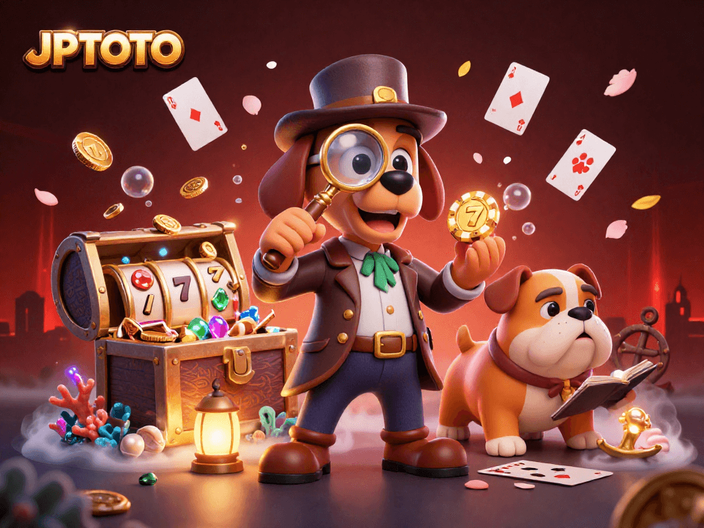 Engage with JPTOTO's classic lottery game while uncovering treasure clues in a vibrant 3D casino scene