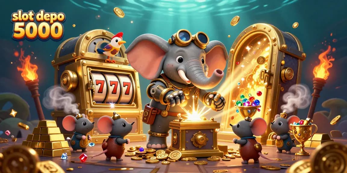 Experience the thrill of slot depo 5000 with a colorful steampunk scene full of treasures!