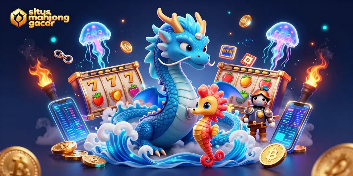 Engage in situs mahjong gacor with immersive gameplay featuring vibrant dragons and glowing coins.