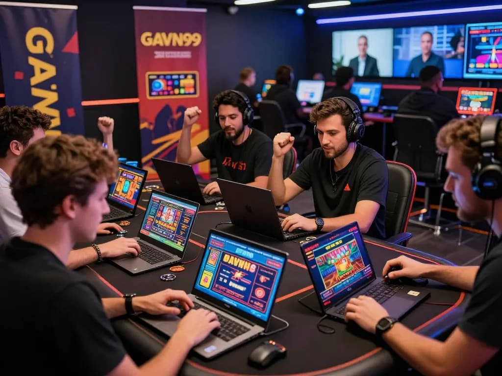 Exciting gaming atmosphere at https://gavn99.org/ with players enjoying online bets and casino games