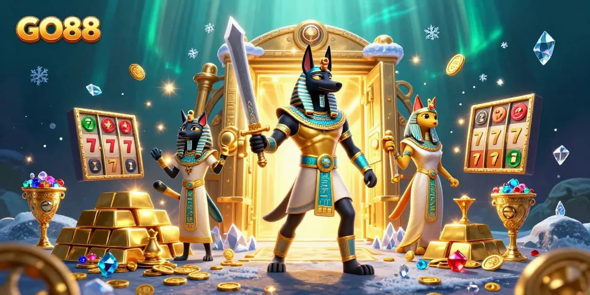 GO88 players experience thrilling wins with this vibrant 3D casino illustration