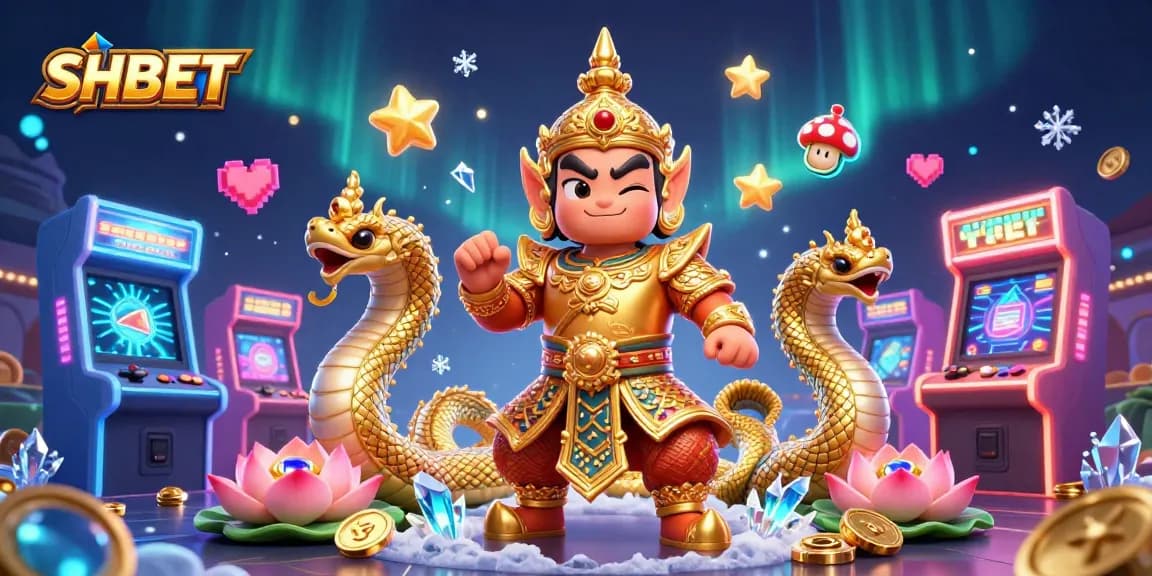Engage with SHBET's vibrant online gaming scene featuring colorful characters and exciting game elements.