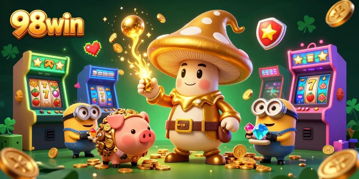 Spin and win at 98win with magical golden mushrooms and vibrant slot games.