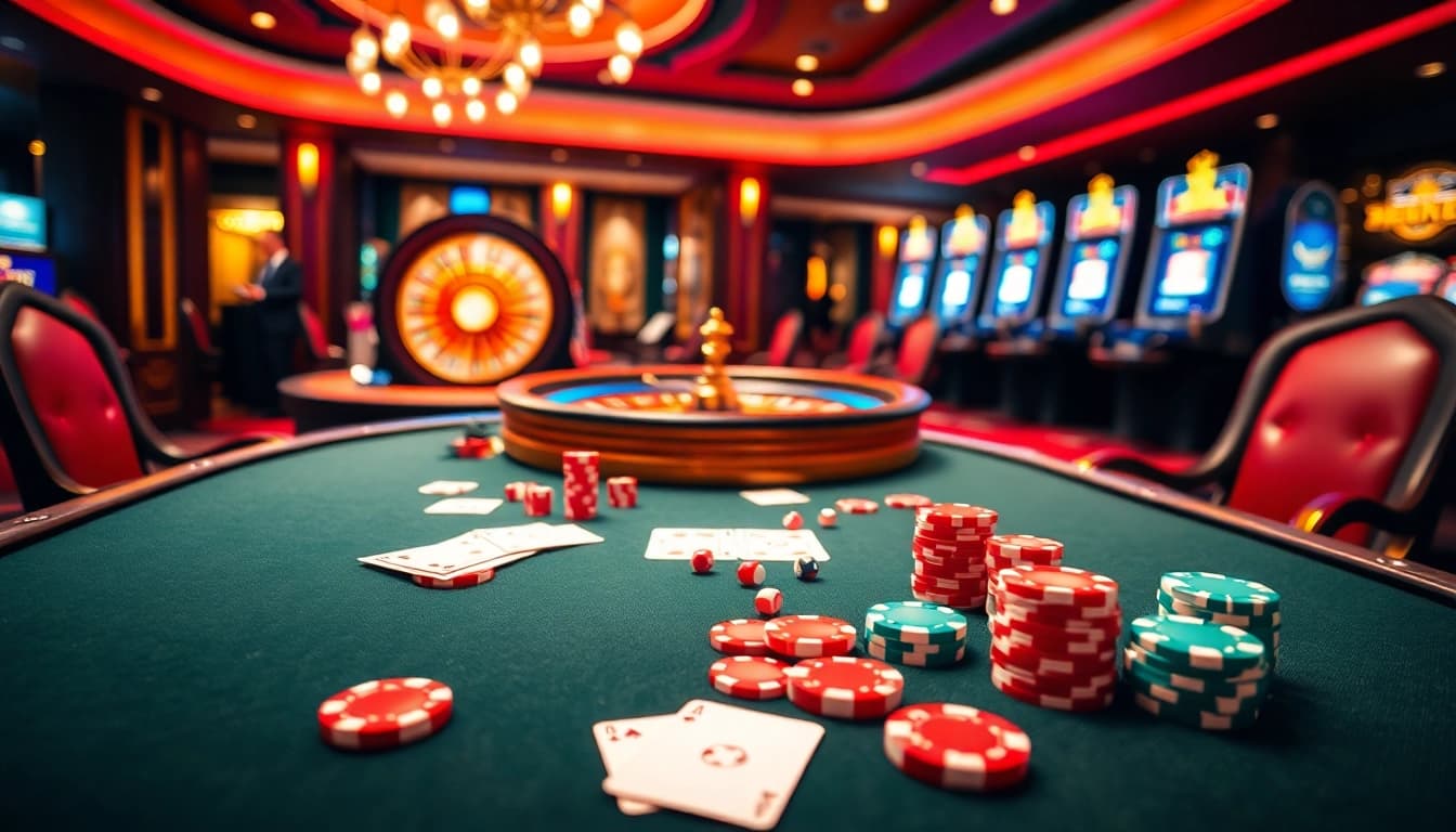 Experience thrilling gaming at https://gg88com.pro/ with poker tables and vibrant casino elements.