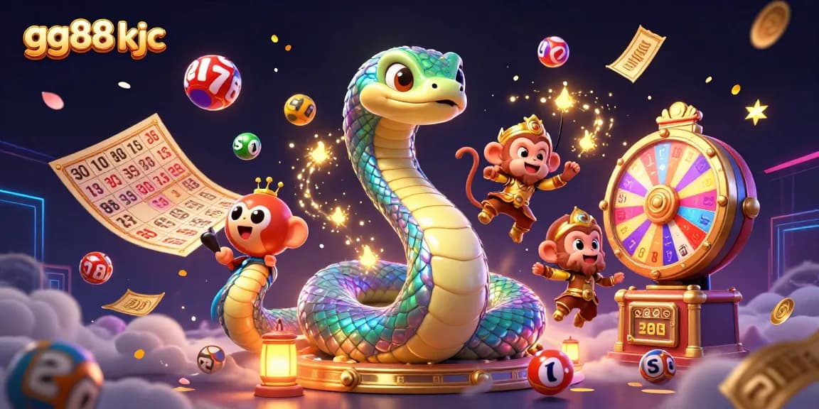 Experience the thrilling world of gg88 kjc with vibrant lottery elements and colorful characters in a dynamic casino scene.