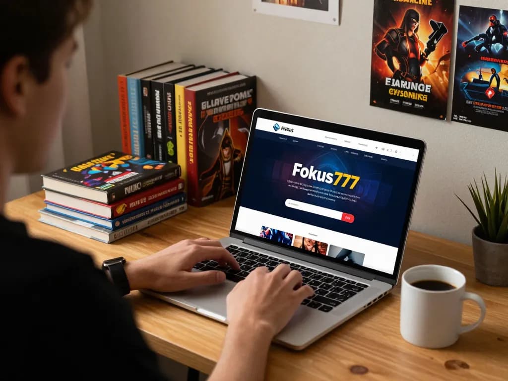 Accessing the Fokus777 login for a dynamic gaming experience in a cozy home environment.