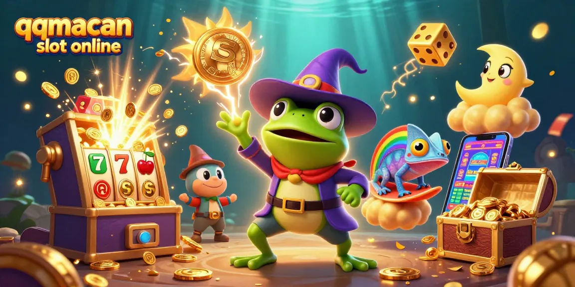 Menangkan permainan qqmacan slot online dengan karakter unik dalam ilustrasi 3D penuh warna.