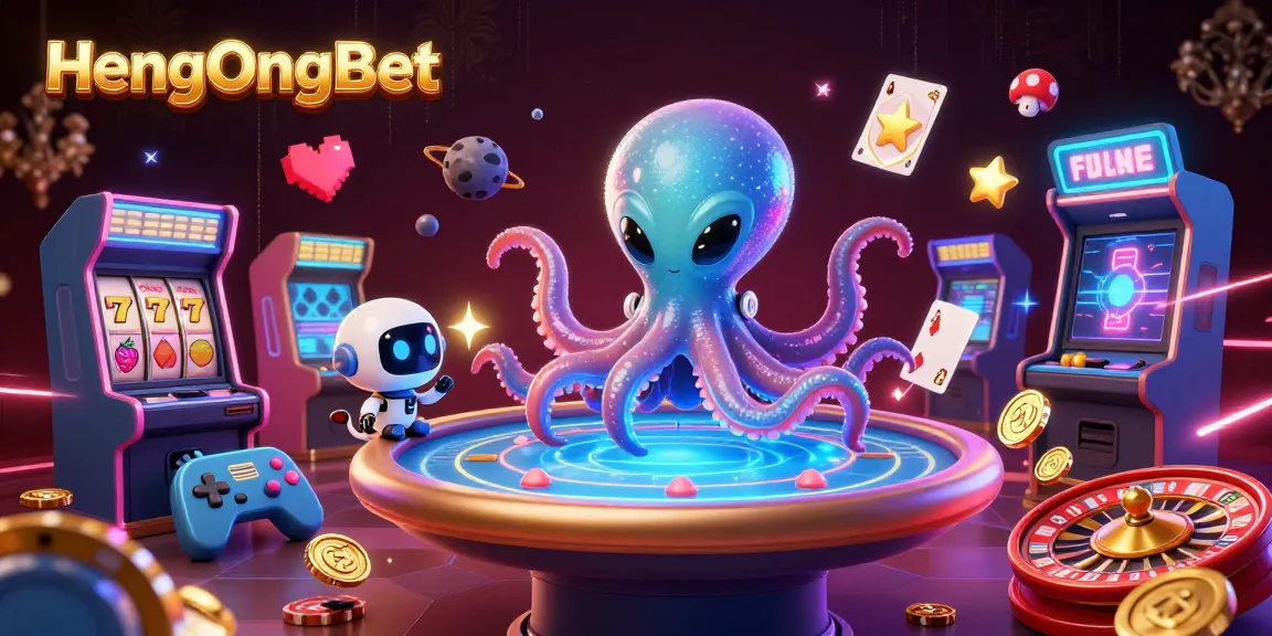 Experience high-energy gaming with HengOngBet’s alien-themed poker showdown featuring vibrant casino elements.