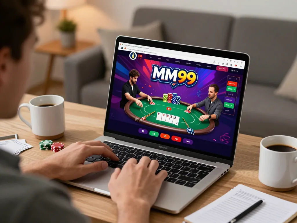 Enjoying a thrilling online poker game on the MM 99 platform while staying at home