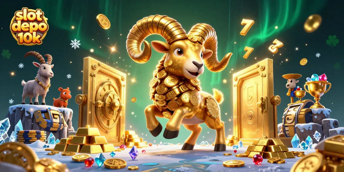 Engage with slot depo 10k featuring a golden ram charging through riches, ideal for players.