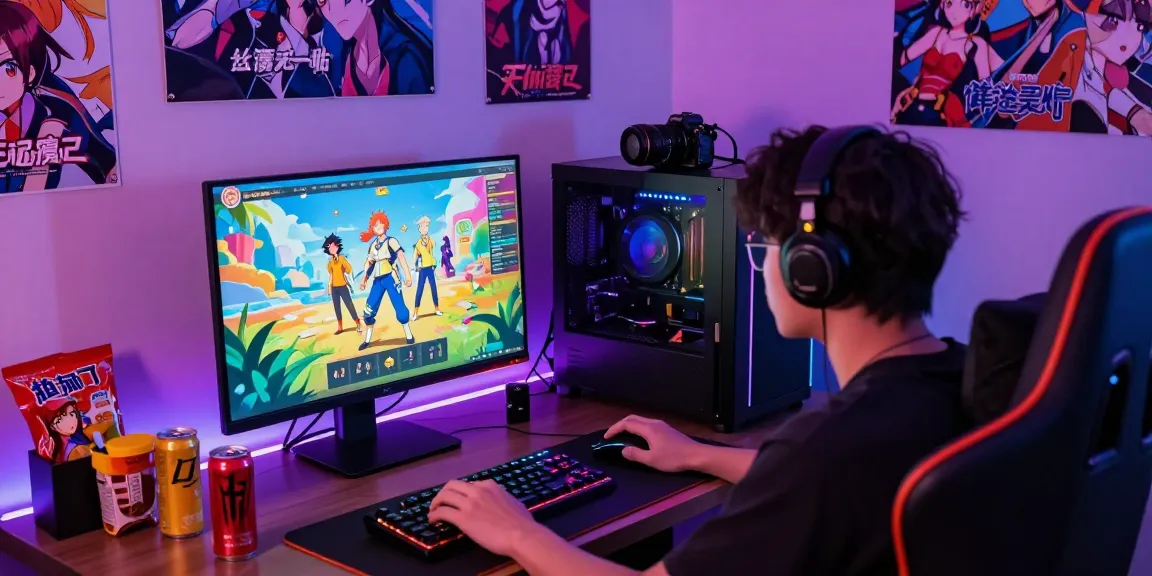 Immersive hentai games experience with animated characters and vibrant gaming setup.