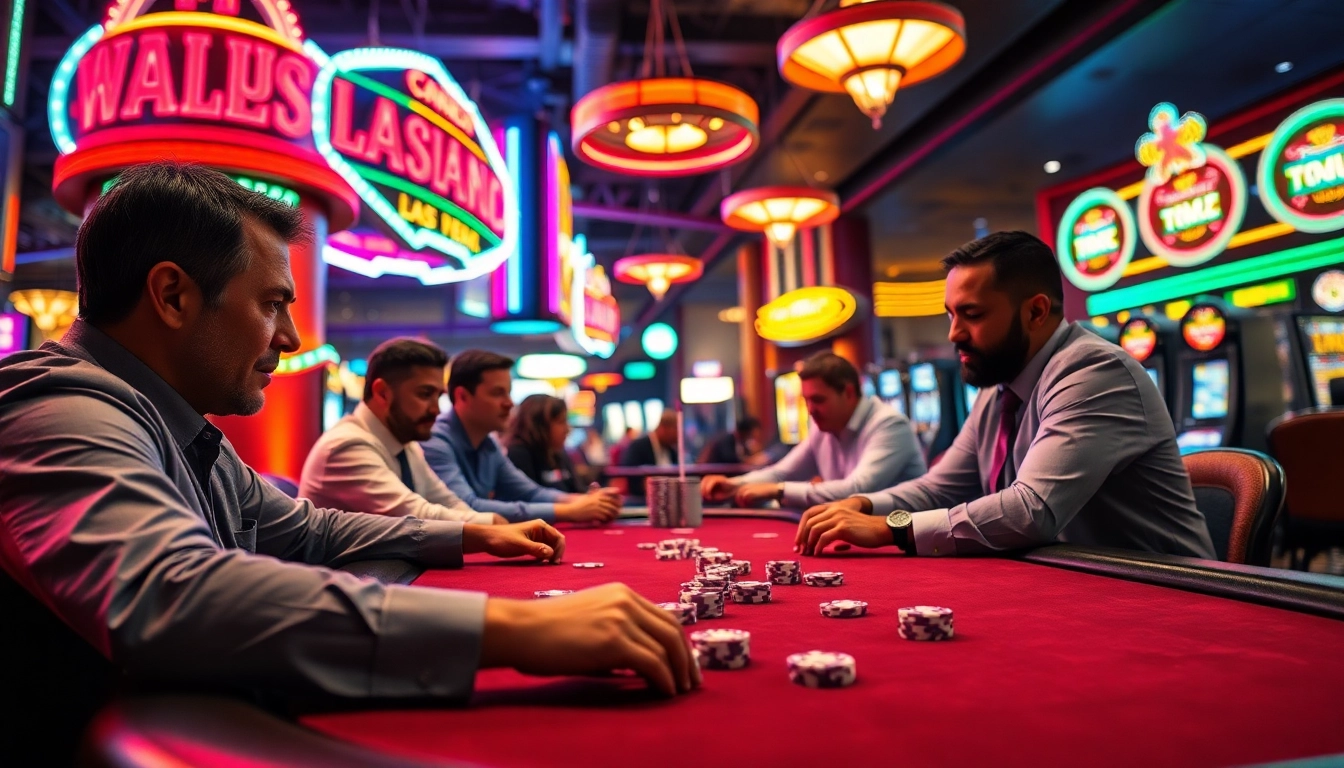 Mainkan poker88 di kasino yang meriah dengan suasana yang penuh semangat.