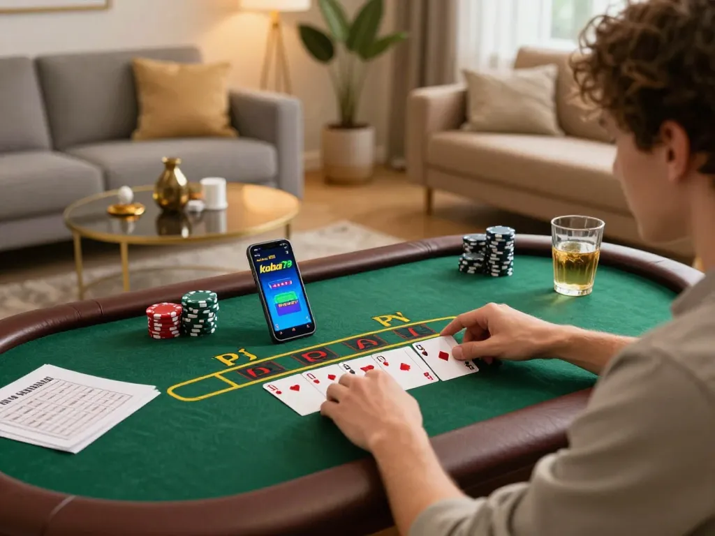 Play online blackjack with kubet79 app while strategizing at home in a cozy setting.
