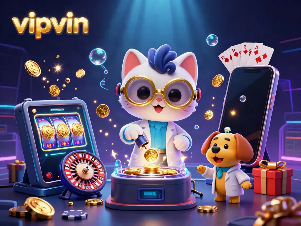 Win big with vipvin in this vibrant 3D casino scene full of excitement and action.