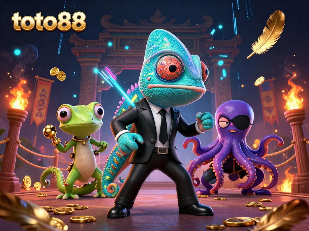 Engage in thrilling jackpots at toto88 with our vibrant casino adventure illustration showcasing dynamic characters and elements.