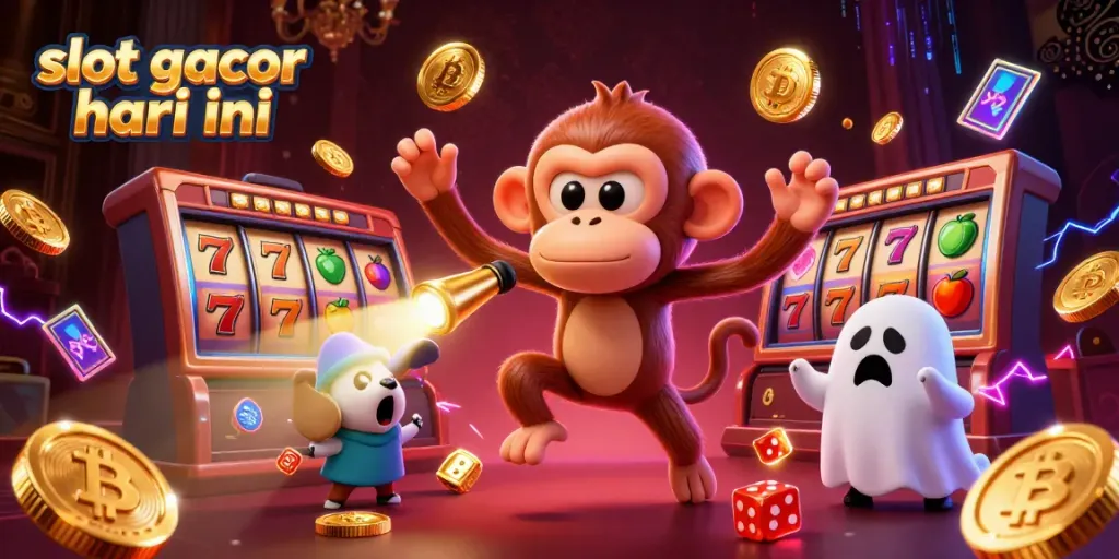 Menangkan jackpot dengan slot gacor hari ini dalam ilustrasi kasino penuh warna ini.
