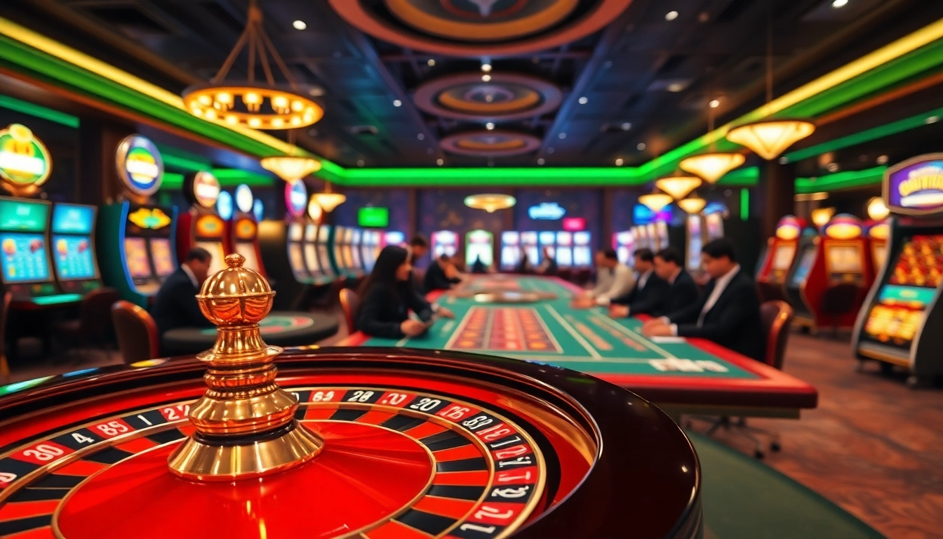 Experience the thrill of 98win trang chủ as players engage in exciting blackjack and poker games in a lively casino setting.