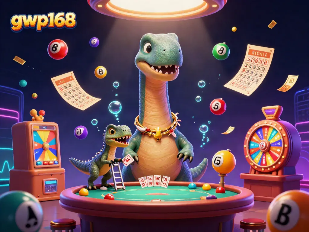 Permainan peluang menarik di gwp168 dengan dinosaurus dan kartu poker yang menampilkan pengalaman kasino yang unik.