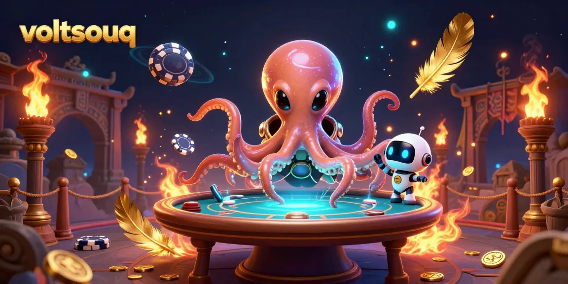 Engage in thrilling gameplay at voltsouq with an alien octopus running a poker table