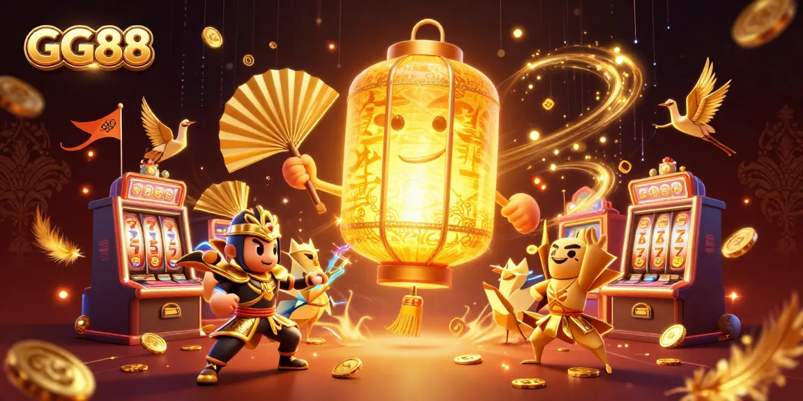 Experience the excitement of GG88 slots and casino games with golden elements and dynamic action.