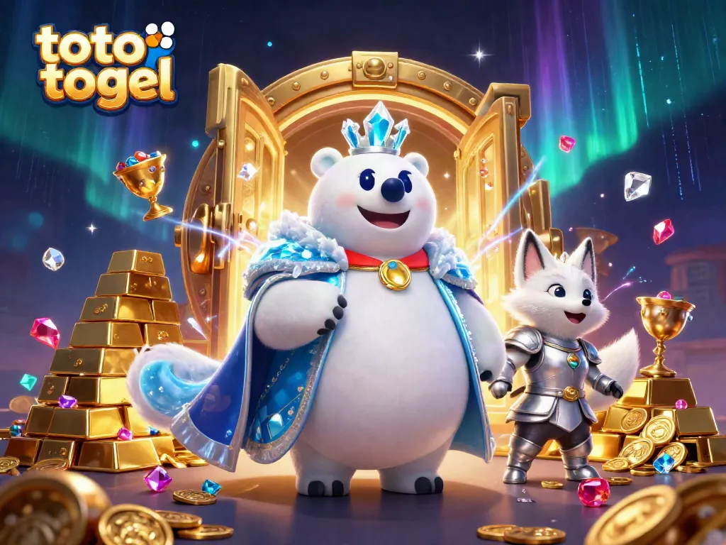 Jackpot celebration with toto togel under vibrant aurora lights.