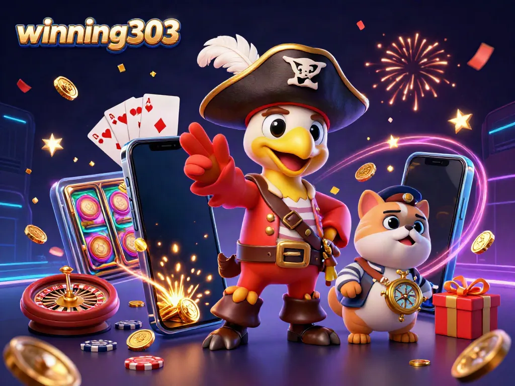 Experience winning303 in vibrant slot adventures with our charming pirate crew and gaming elements.