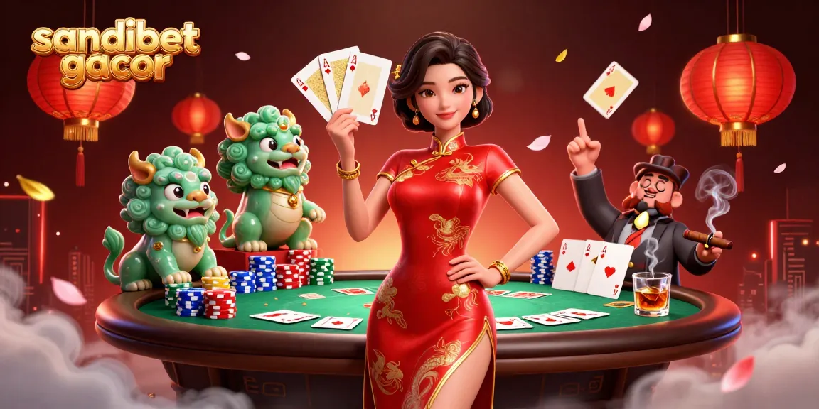 Rasakan keseruan dengan suasana kasino Sandibet Gacor yang menarik, menampilkan karakter yang berwarna-warni dan elemen perjudian yang kaya.