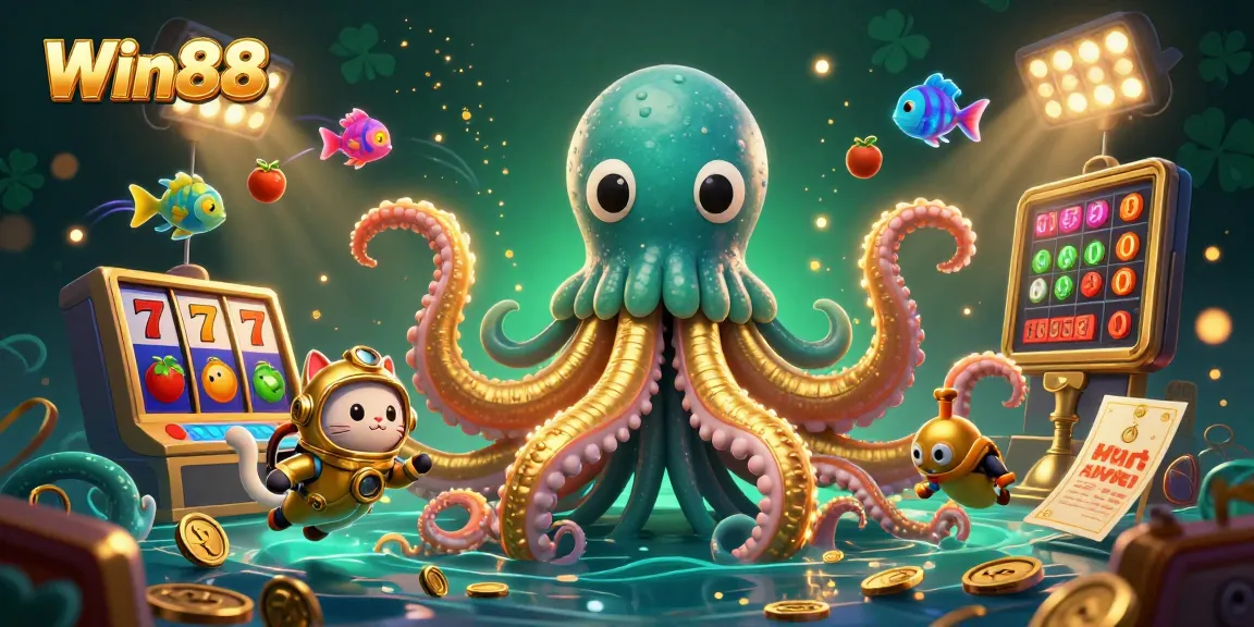 Experience exhilarating gameplay at Win88 with vibrant slots and legendary creatures in a dynamic casino scene.