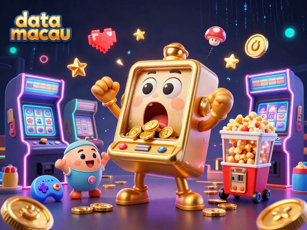 Mesin slot yang mengeluarkan koin memenangkan jackpot dengan informasi data Macau yang menarik.