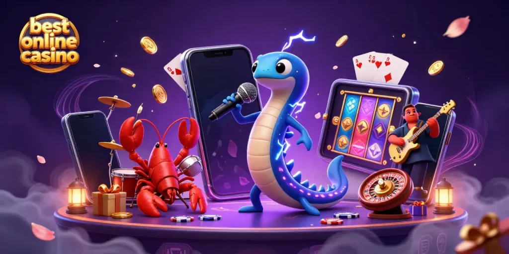 Experience the thrill at the best online casino with an electrifying underwater dance featuring vibrant 3D characters.