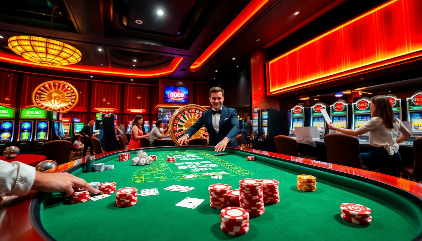 Players cheering at the QH88 casino table, showcasing vibrant chips and winning cards.