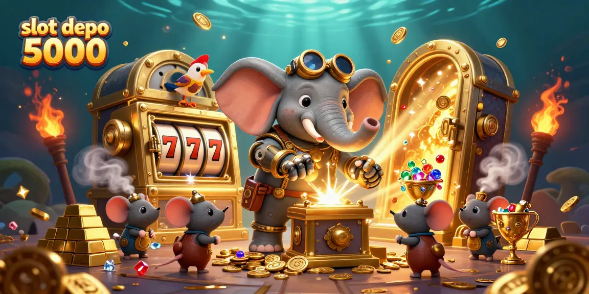 Experience the thrill of slot depo 5000 with a colorful steampunk scene full of treasures!