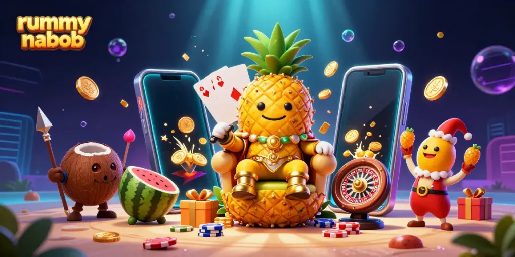 Menggunakan rummy nabob untuk memenangkan bonus dengan permainan rummy utama di casino virtual yang cerah.