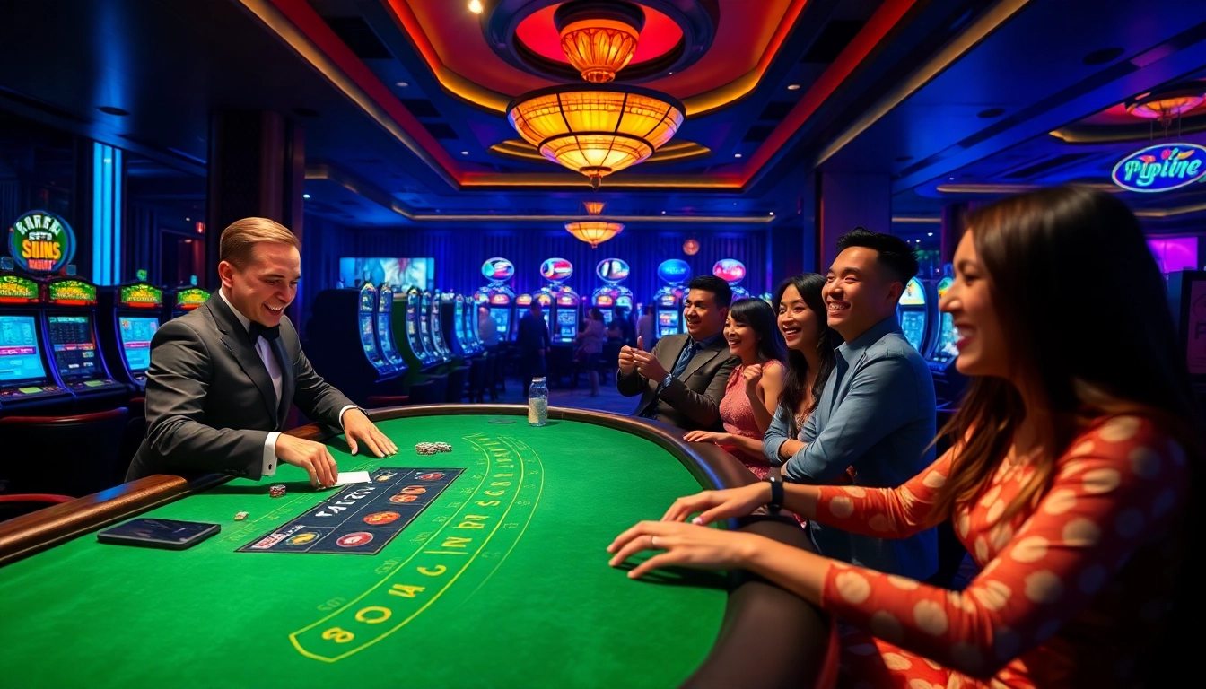 Experience thrilling gameplay at lương sơn tv with an exhilarating casino scene featuring excited players.