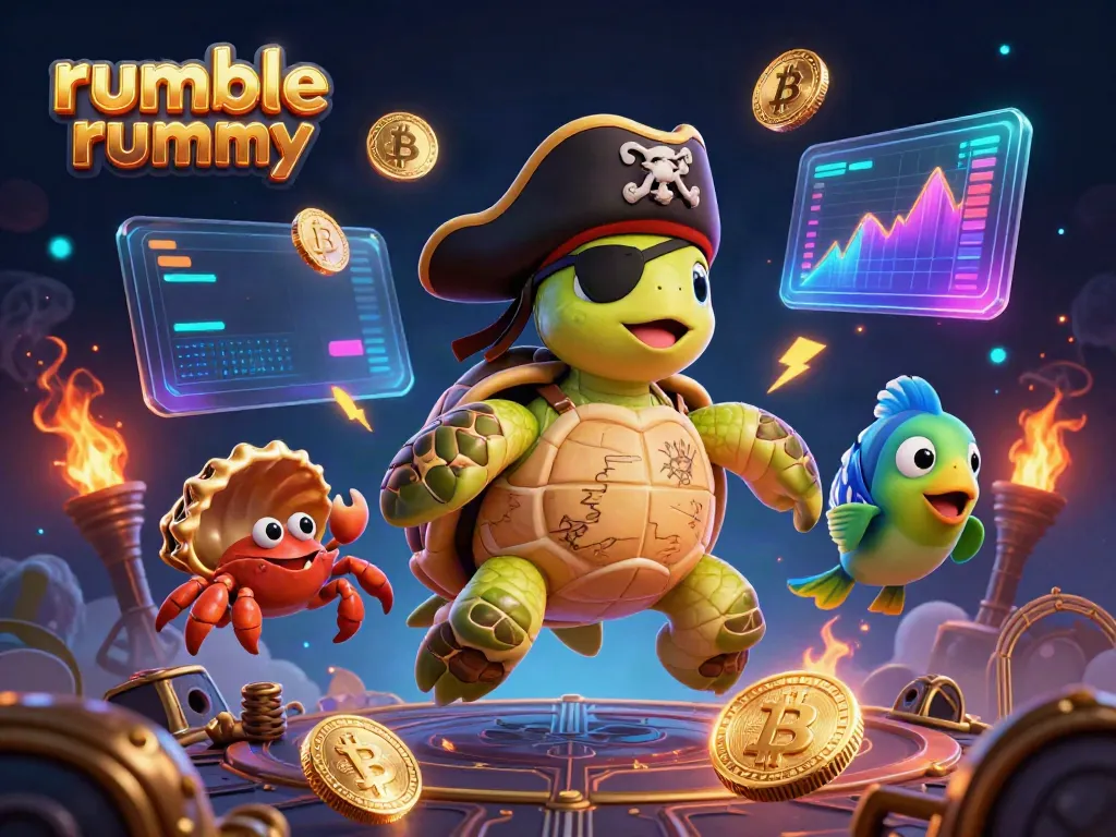 Engage in thrilling rummy gameplay with vibrant characters in a treasure-filled scene featuring rumble rummy.