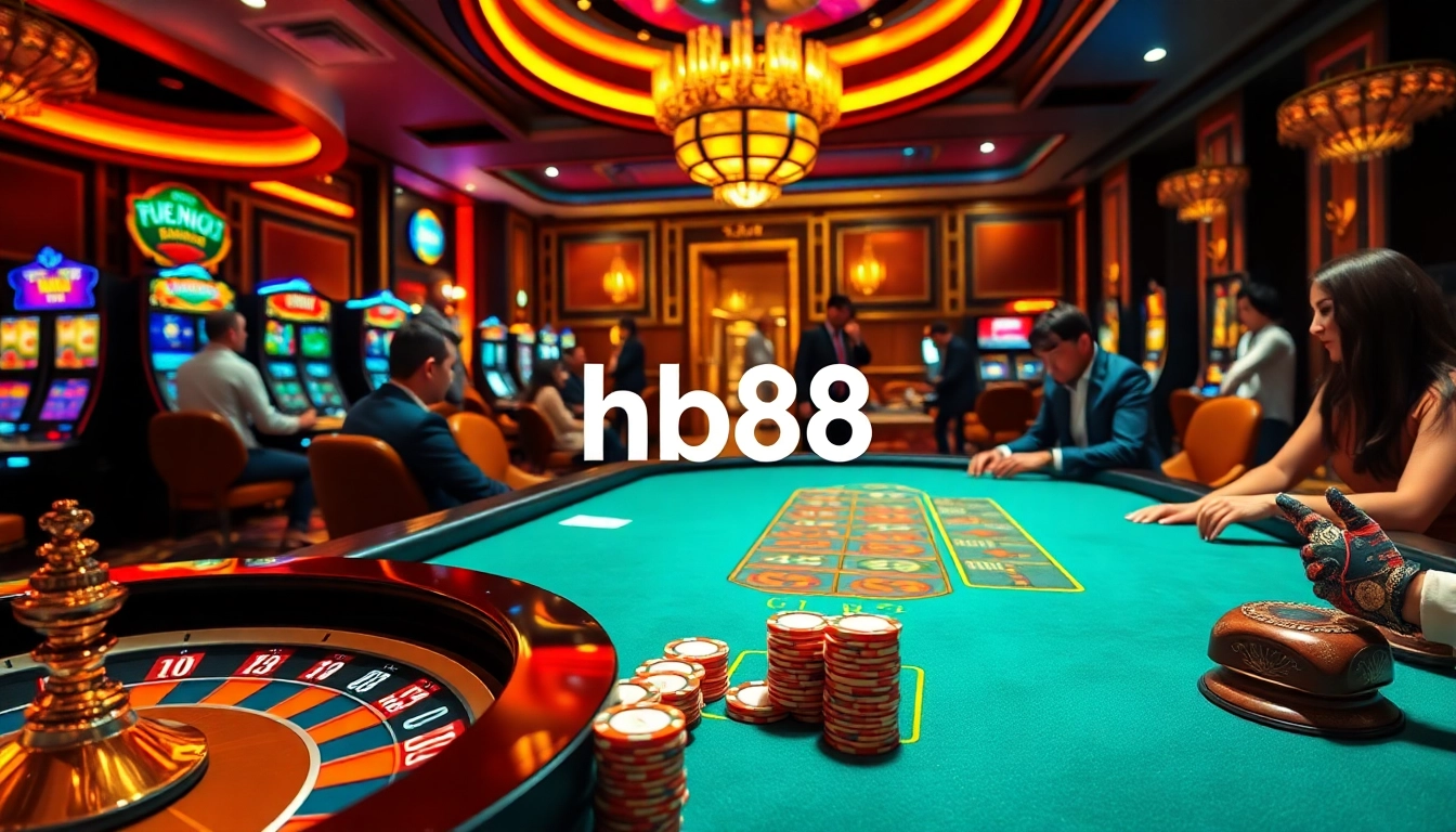 Experience the thrill of hb88 with players at a luxury poker table in an upscale casino setting.