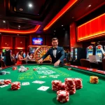 Players cheering at the QH88 casino table, showcasing vibrant chips and winning cards.