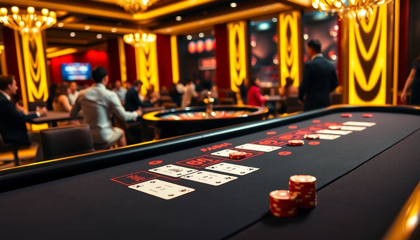 Catching the excitement of Baccarat at https://xx88.us/ with elegant cards and chips in a luxury casino.
