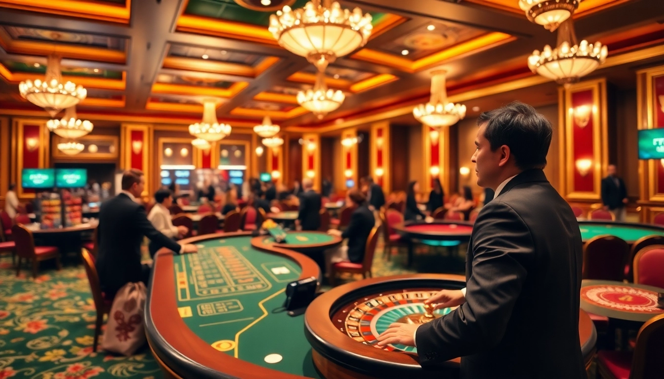 Experience the excitement of Evolution Live with professional dealers in a luxurious casino setting.